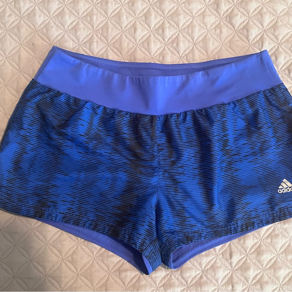 Adidas Women's Athletic Shorts in Blue and Black